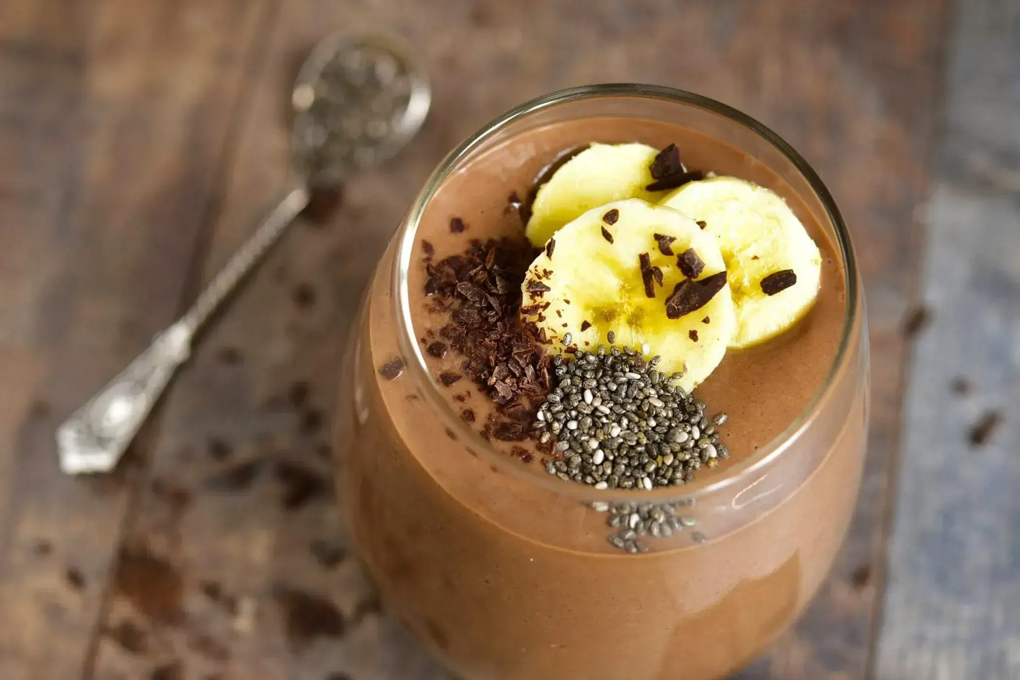 Chocolate cream with chia seedsimage